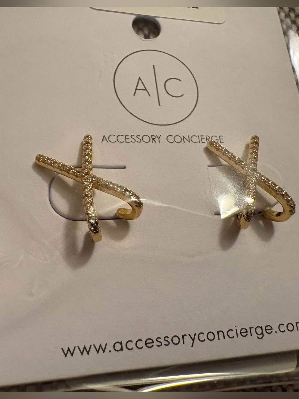 Vici Gold Crystal X-Pavé Stud Earrings